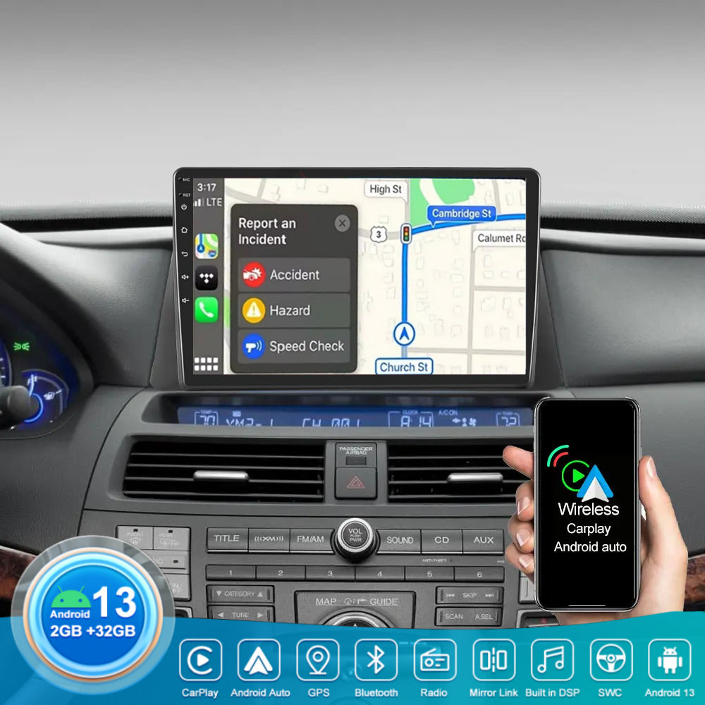 10.1" FOR 2008-2013 Honda Accord 8 Android 14 CarPlay Car Stereo Radio GPS Navi
