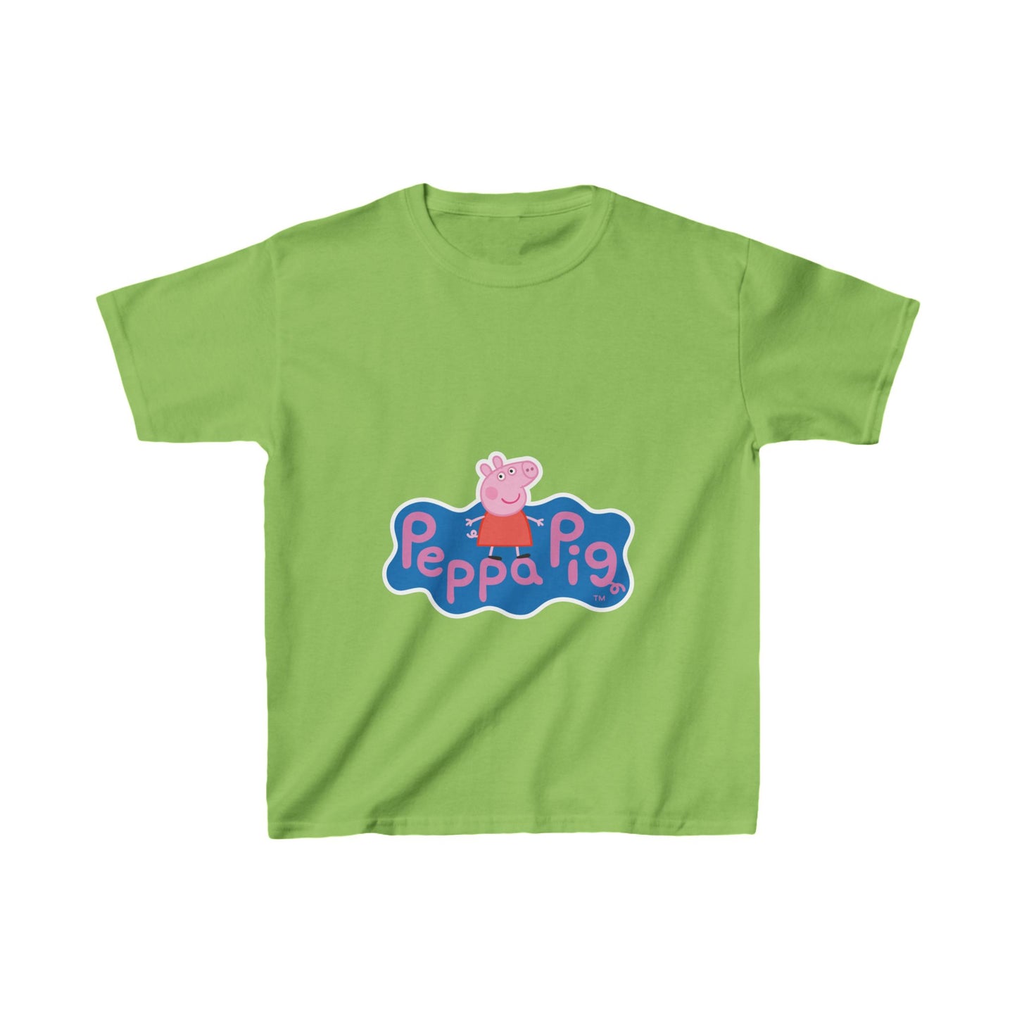 Peppa Pig Kids Heavy Cotton Tee - Fun Green T-Shirt for Young Fans