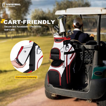 Golf Cart Bag, 15 Way Organizer Divider Top with Handles and Rain Cover