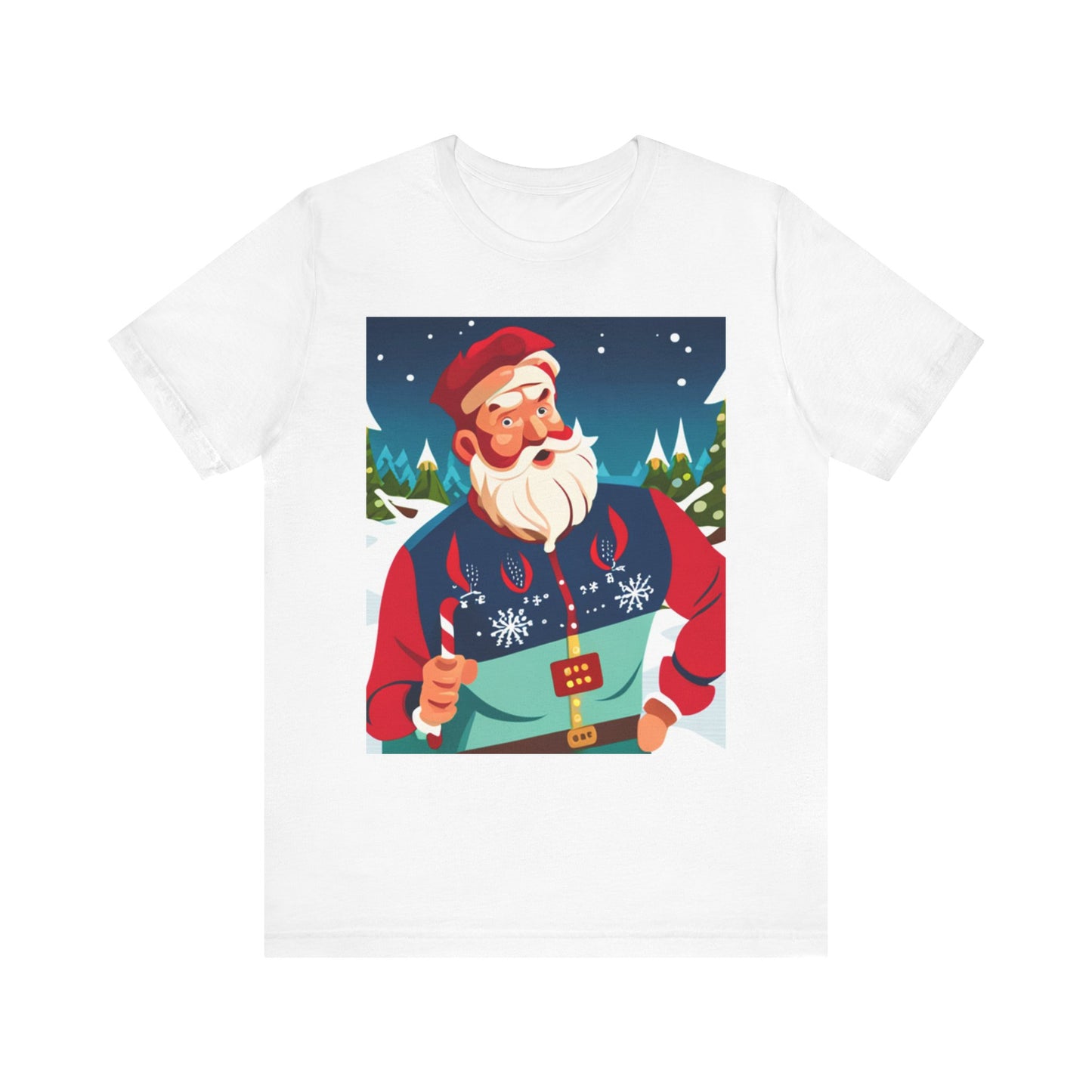 Festive Santa Graphic Tee, Unisex Holiday Shirt, Christmas Gift, Winter Apparel, Cozy Casual Style, Santa Inspired